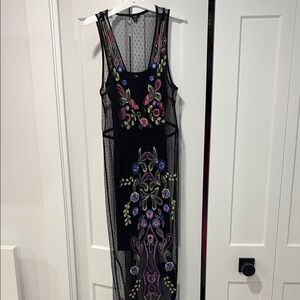 Embroidered Black Dress